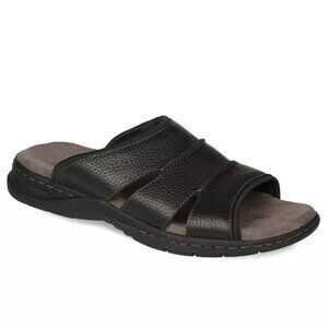 Dr. Scholl's Gordon Men's Leather Slide Sandals, Size 11M, Black